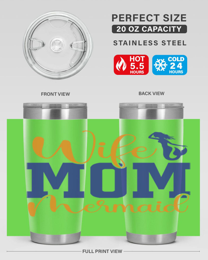 Wife Mom Mermaid 668#- mermaid- Tumbler