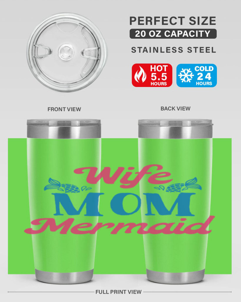 Wife Mom Mermaid 670#- mermaid- Tumbler