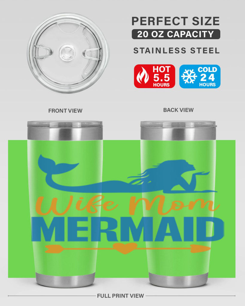 Wife Mom Mermaid 673#- mermaid- Tumbler