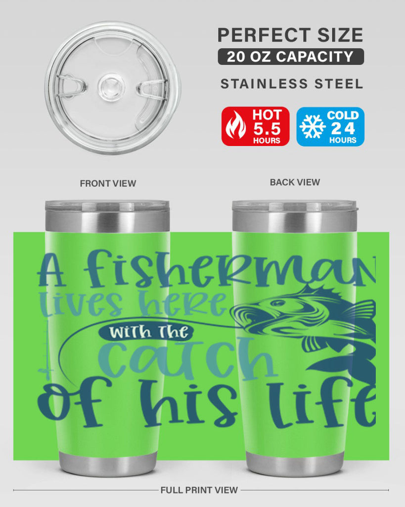 a fisherman lives here with the catch 228#- fishing- Tumbler