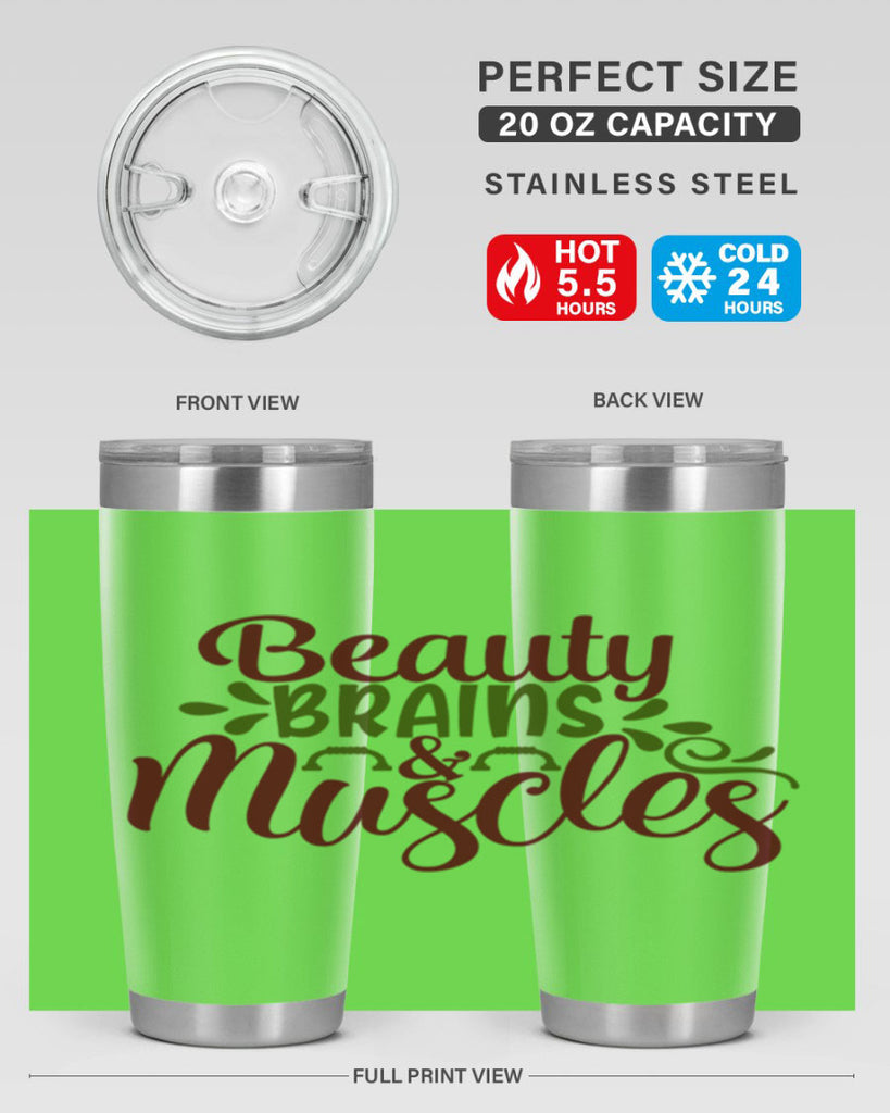 beauty brains muscles 52#- gym- Tumbler