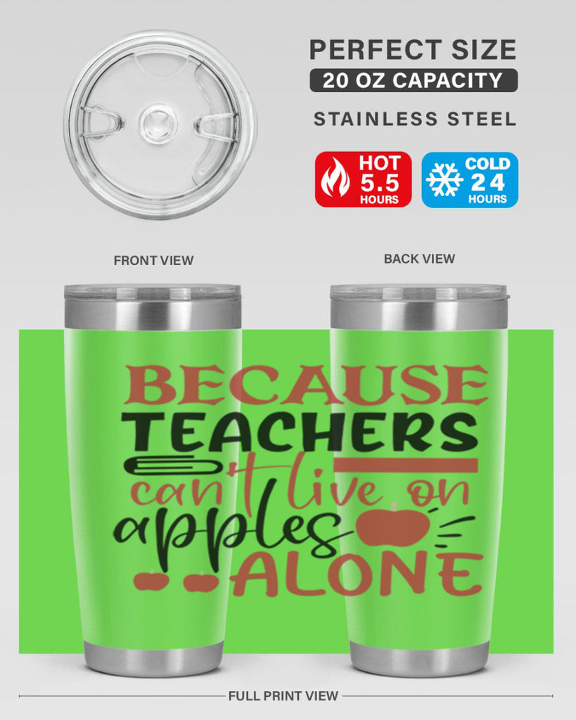because teachers cant live on apples alone Style 191#- teacher- tumbler