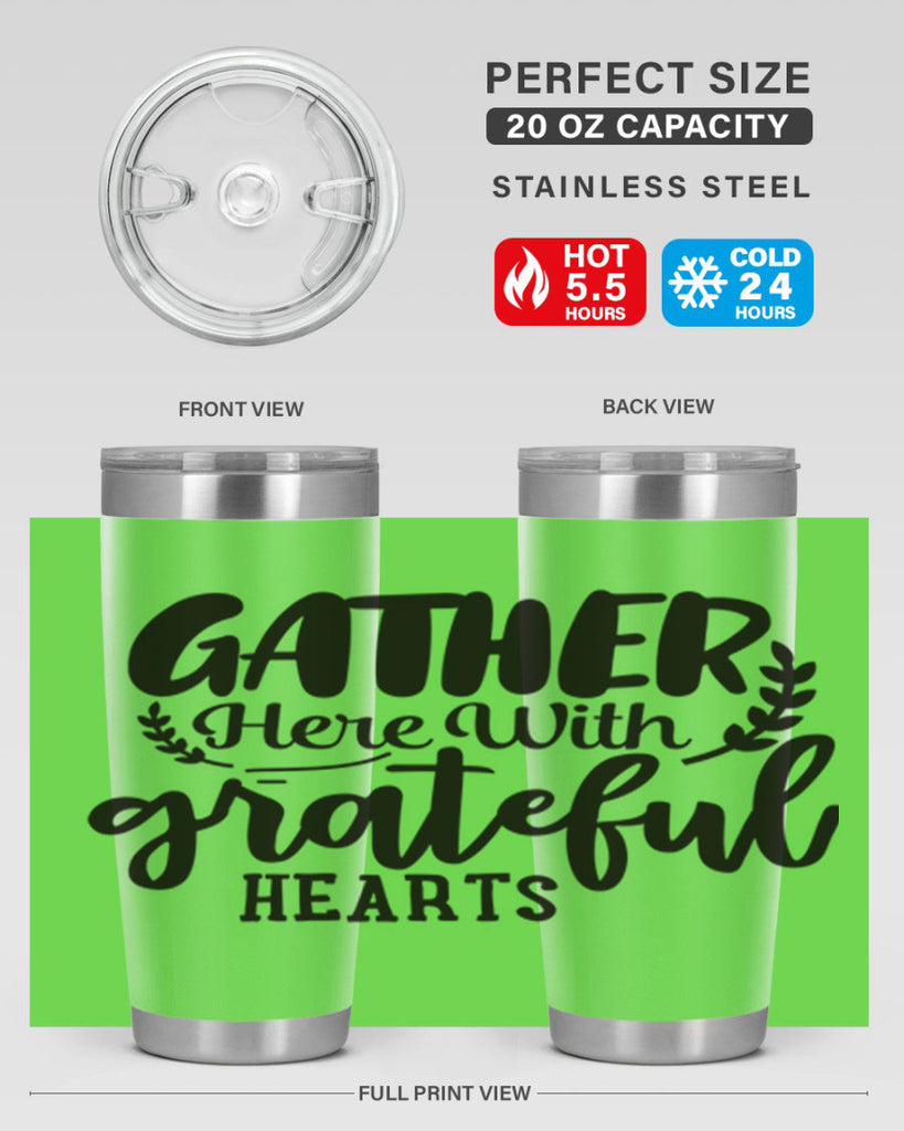 gather here with grateful hearts 62#- thanksgiving- Tumbler