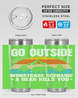 go outside worst case scenario a bear kills you  54#- Bears- Tumbler