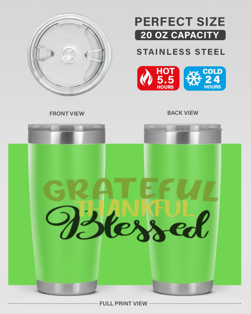 grateful thankful blessed 57#- thanksgiving- Tumbler