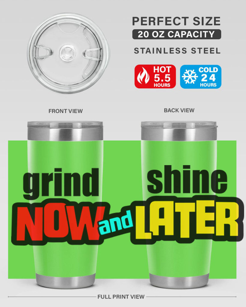 grind now and shine later 142#- black words phrases- Cotton Tank