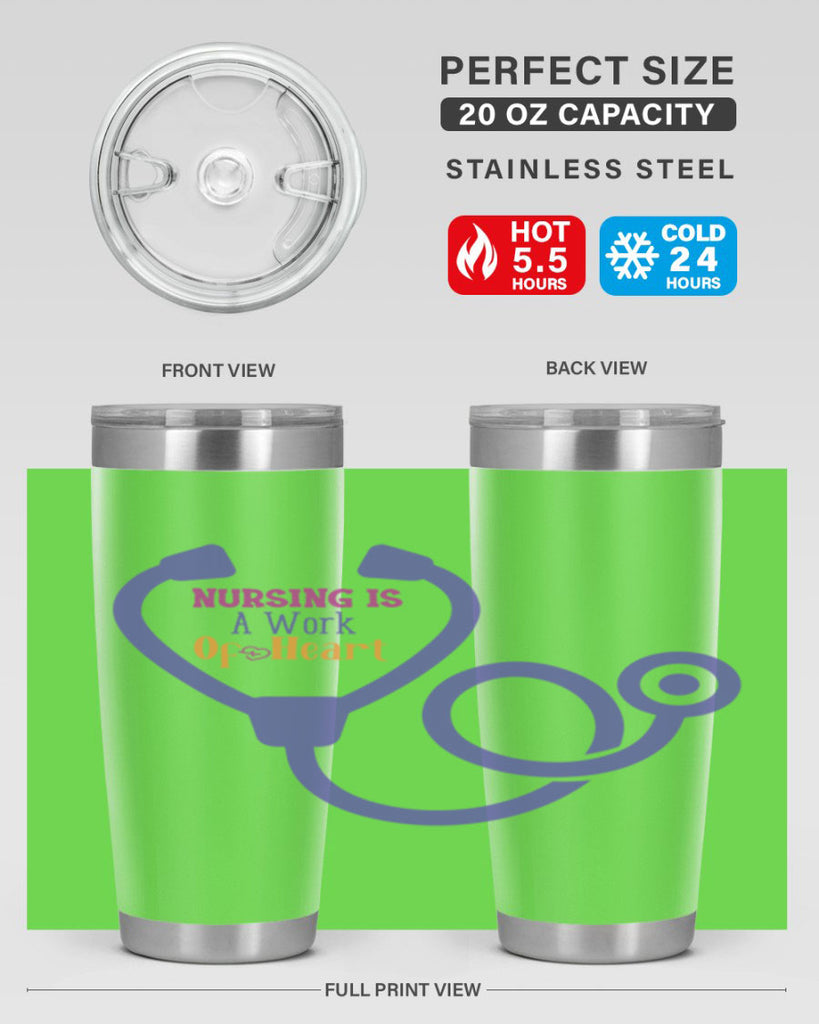 nursing is a work of heart Style Style 68#- nurse- tumbler