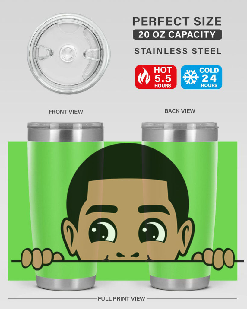 peekaboo boy 17#- black men - boys- tumbler