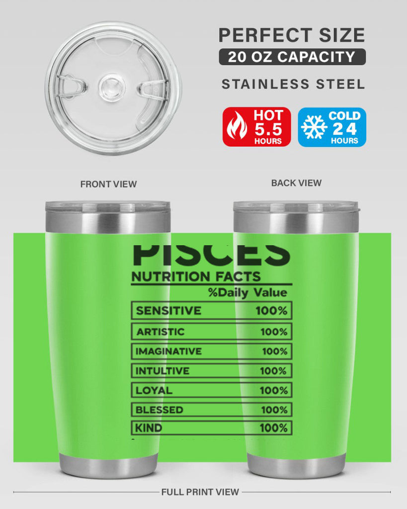 pisces Nutrition Facts 367#- zodiac- Tumbler