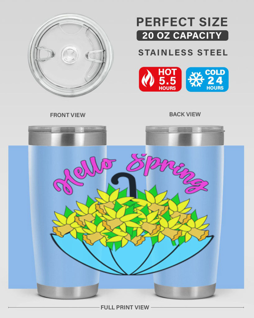 Hello Spring Umbrella Daffodils207#- spring- Tumbler