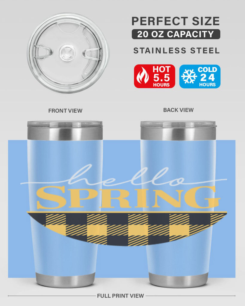 Hello Spring plaid 203#- spring- Tumbler