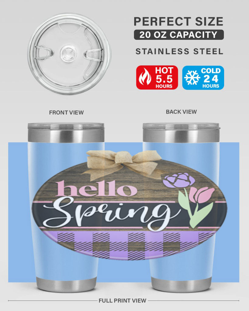 Hello spring plaid Mockup205#- spring- Tumbler