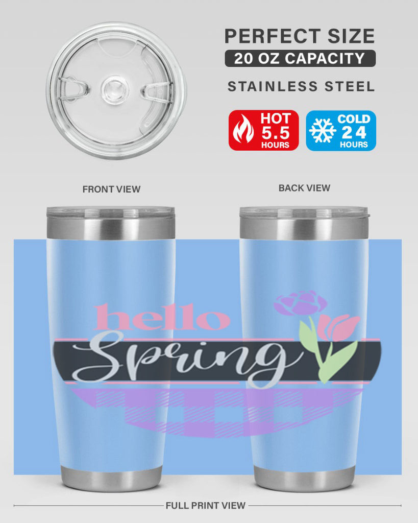 Hello spring plaid206#- spring- Tumbler