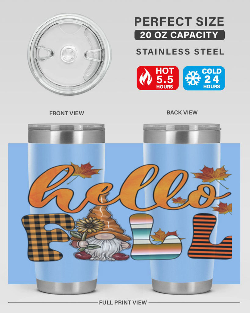 HelloFallVintageGnome 299#- fall- Tumbler