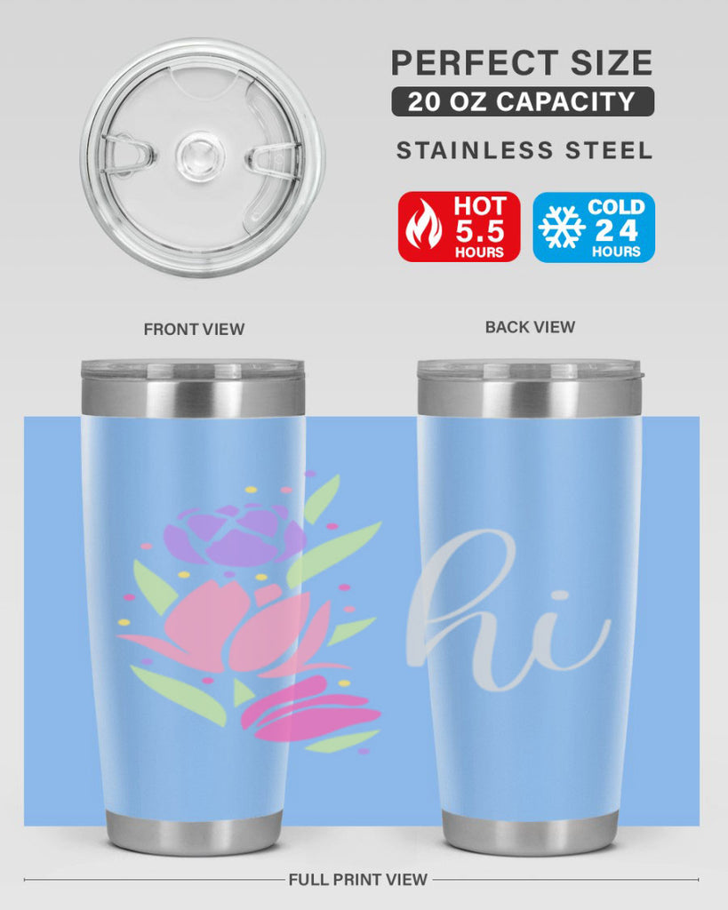 Hi pink flowers238#- spring- Tumbler