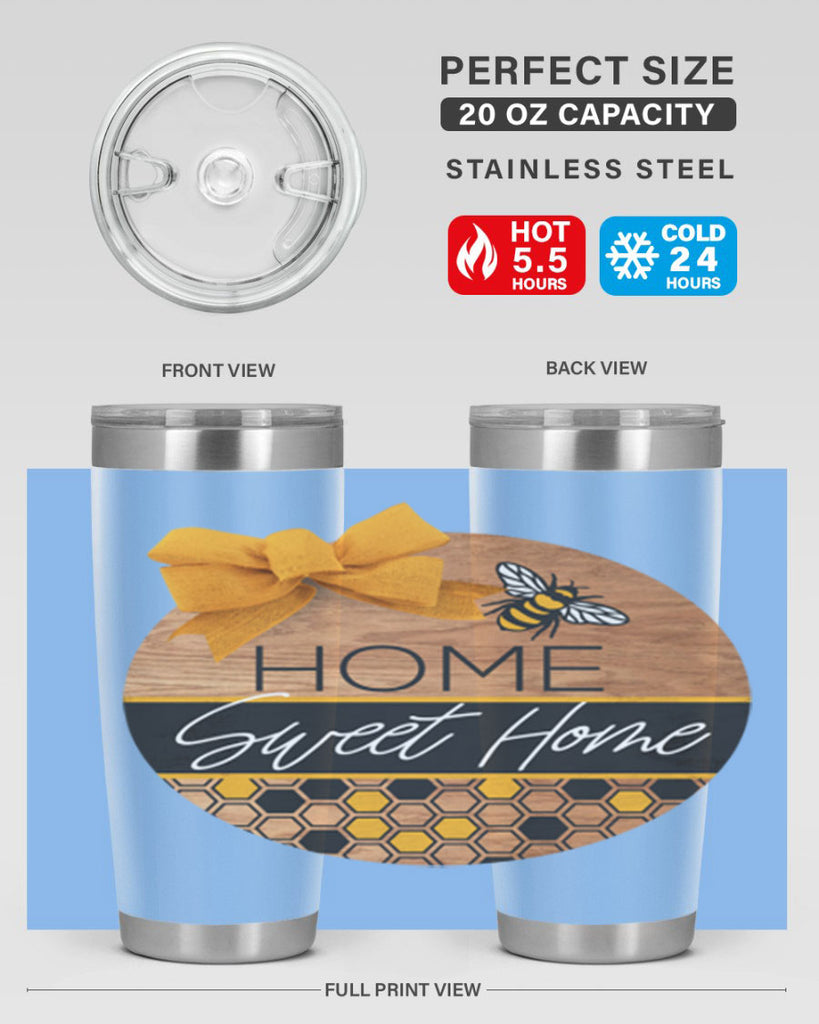Home Sweet Home Bee and hive pattern Mockup242#- spring- Tumbler