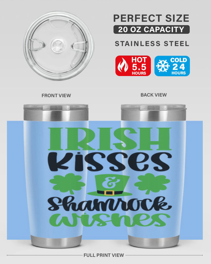 Irish Kisses Shamrock Wishes Style 81#- St Patricks Day- Tumbler