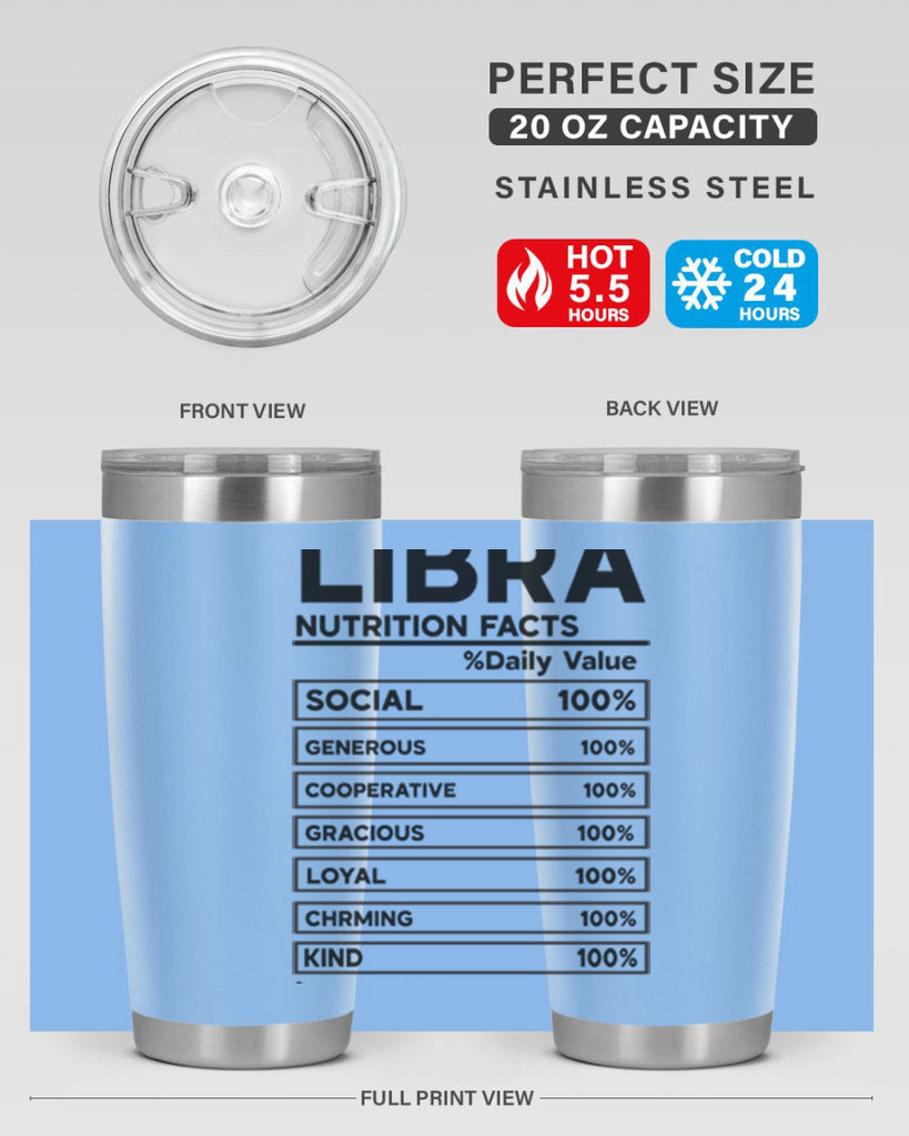 Libra Nutrition Facts 318#- zodiac- Tumbler