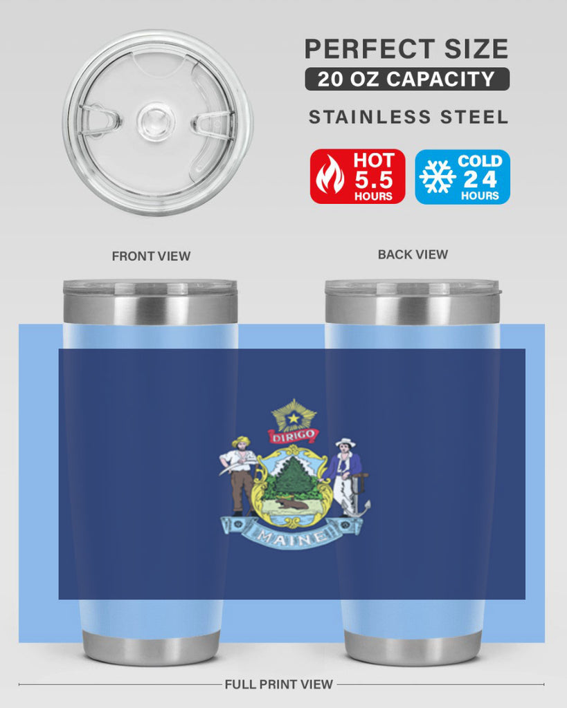 Maine 33#- Us Flags- Tumbler