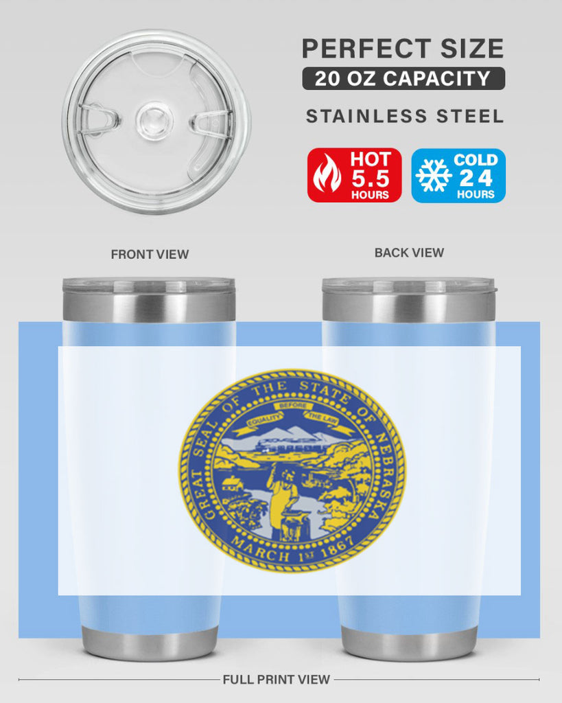 Nebraska 25#- Us Flags- Tumbler
