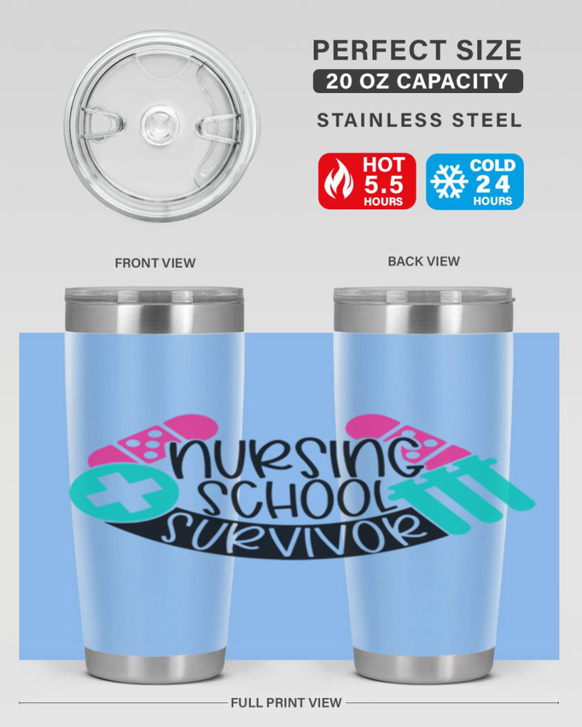 Nursing School Survivor Style Style 64#- nurse- tumbler
