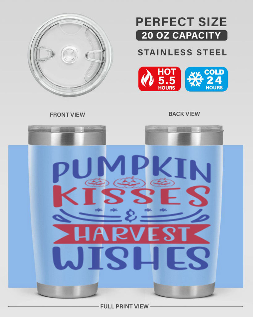 Pumpkin Kisses Harvest Wishes 522#- fall- Tumbler