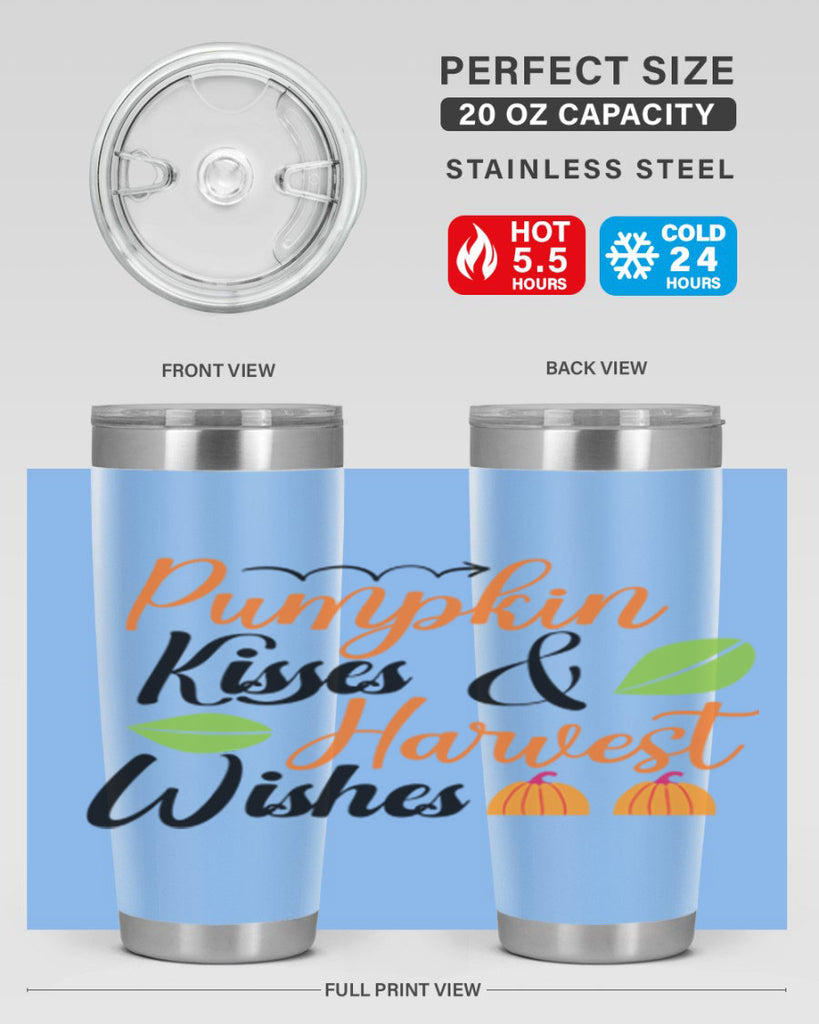 Pumpkin Kisses Harvest Wishes 523#- fall- Tumbler