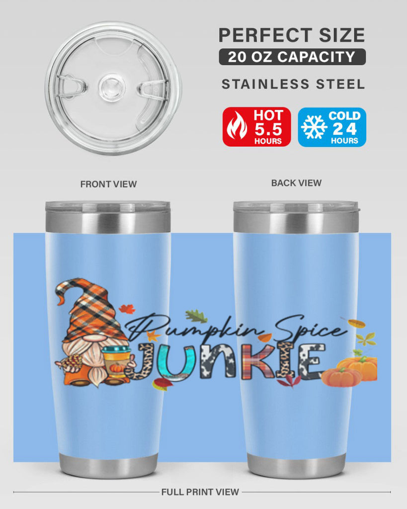 PumpkinSpiceJunkieFallGnome 567#- fall- Tumbler