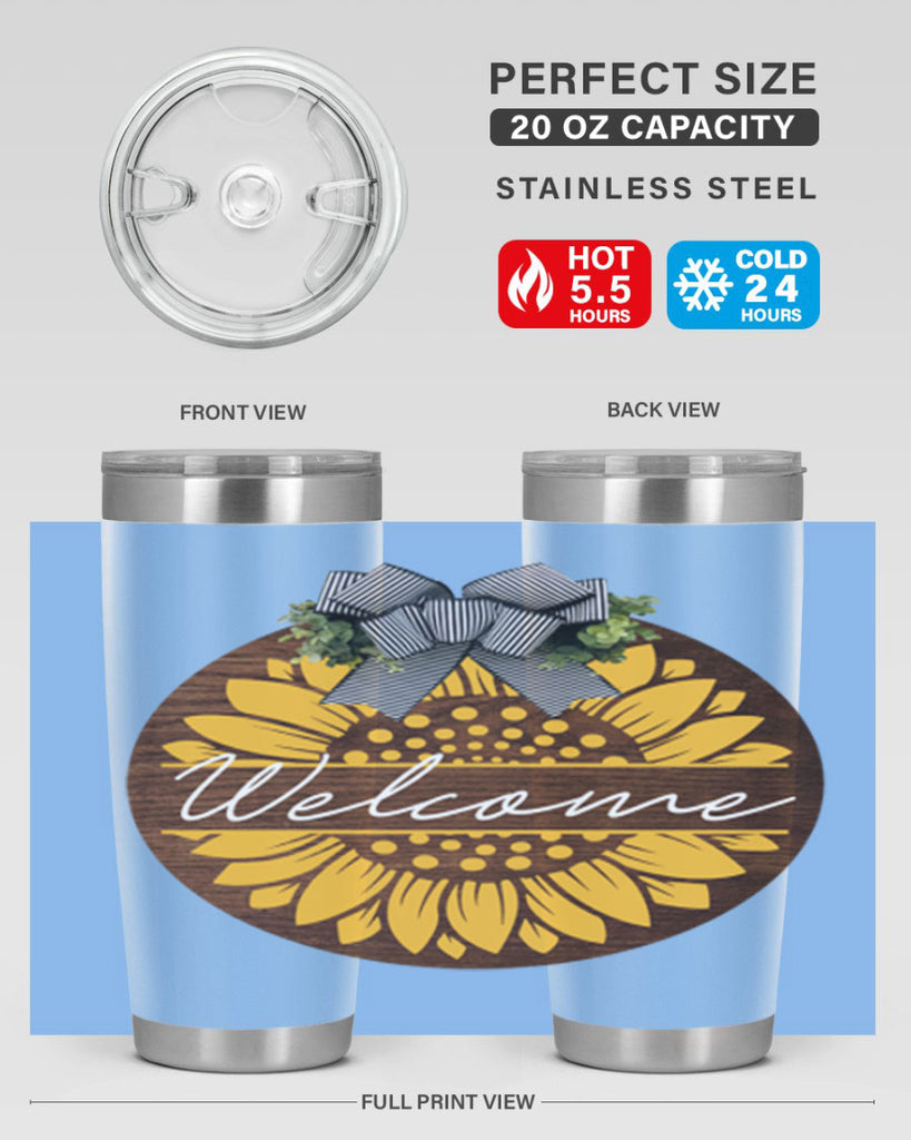 Welcome Sunflower Mockup584#- spring- Tumbler