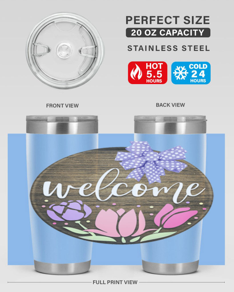Welcome three flowers Mockup586#- spring- Tumbler