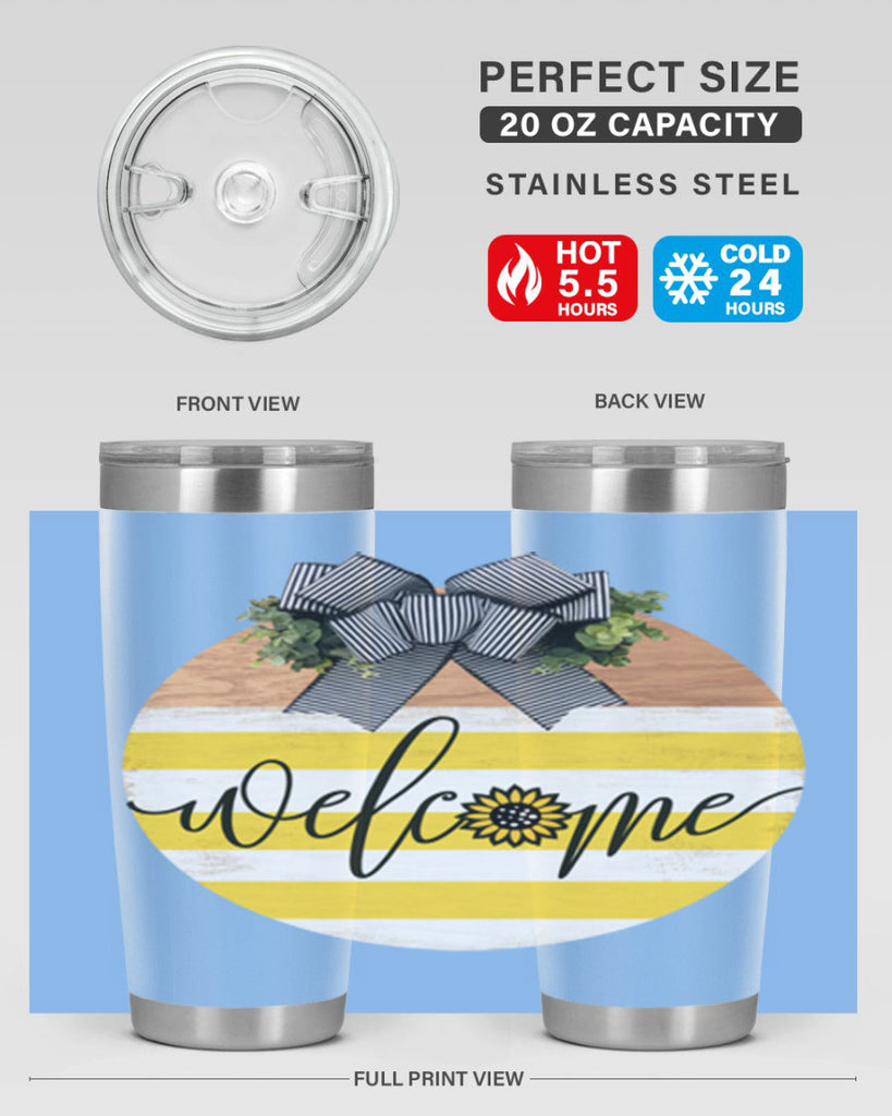 Welcome with sunflower Mockup591#- spring- Tumbler