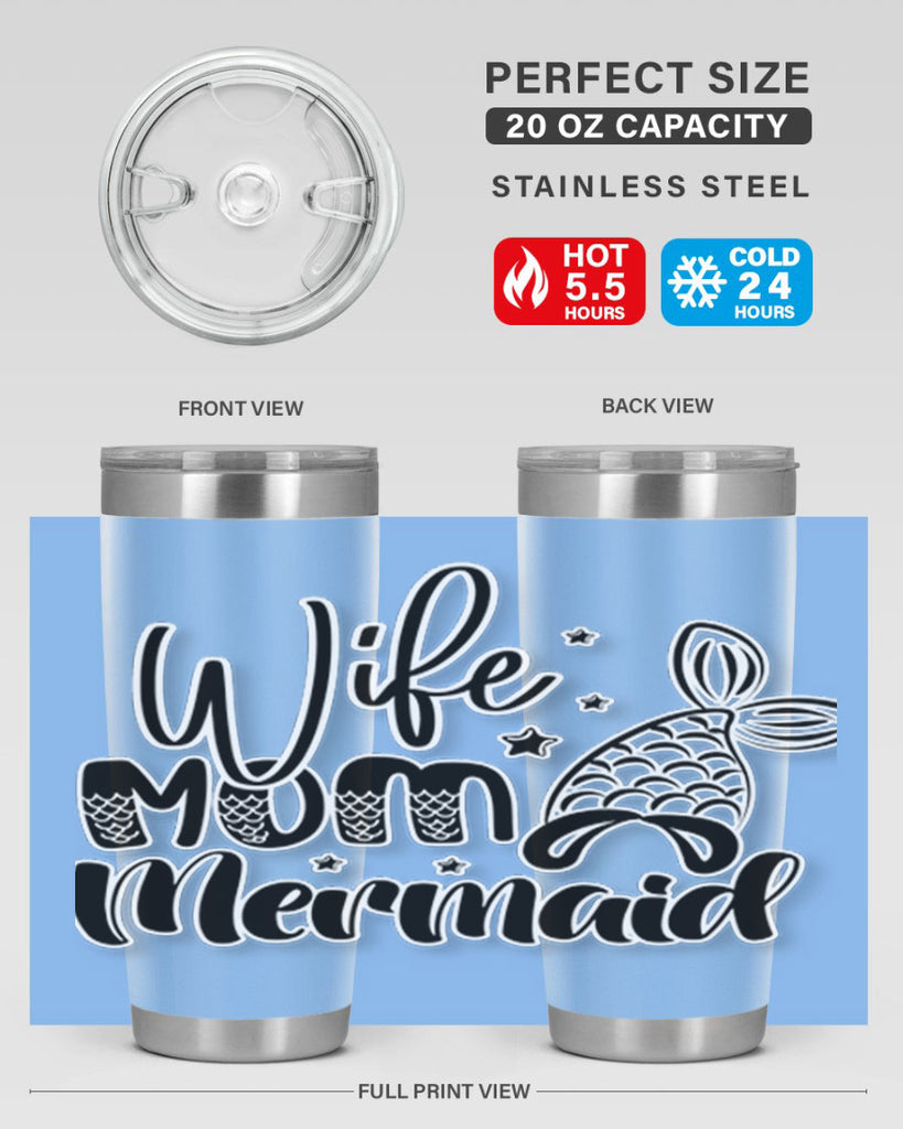Wife Mom Mermaid 675#- mermaid- Tumbler