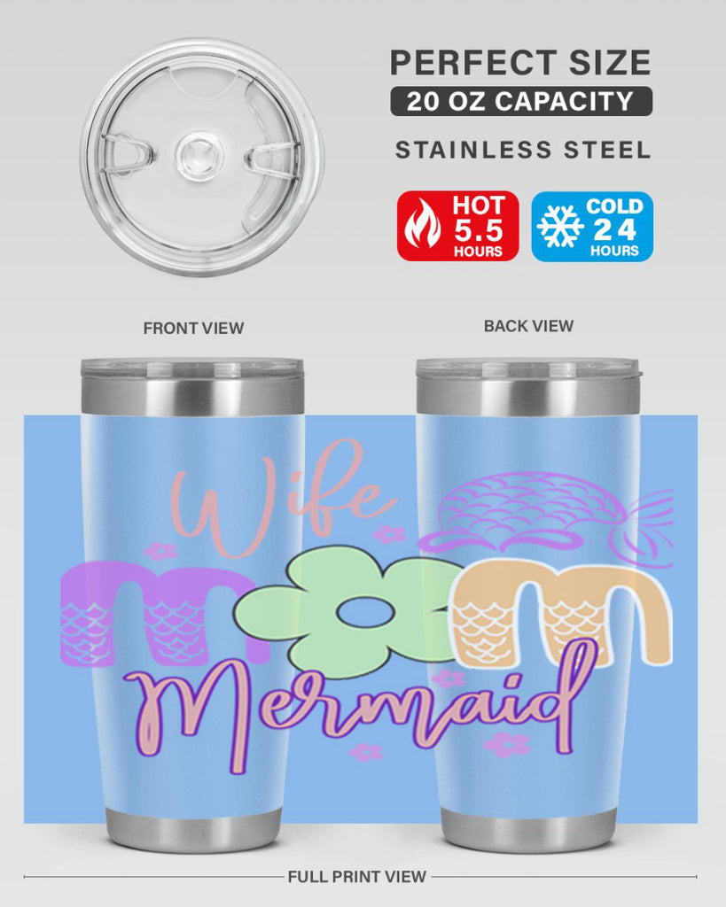 Wife Mom Mermaid 677#- mermaid- Tumbler