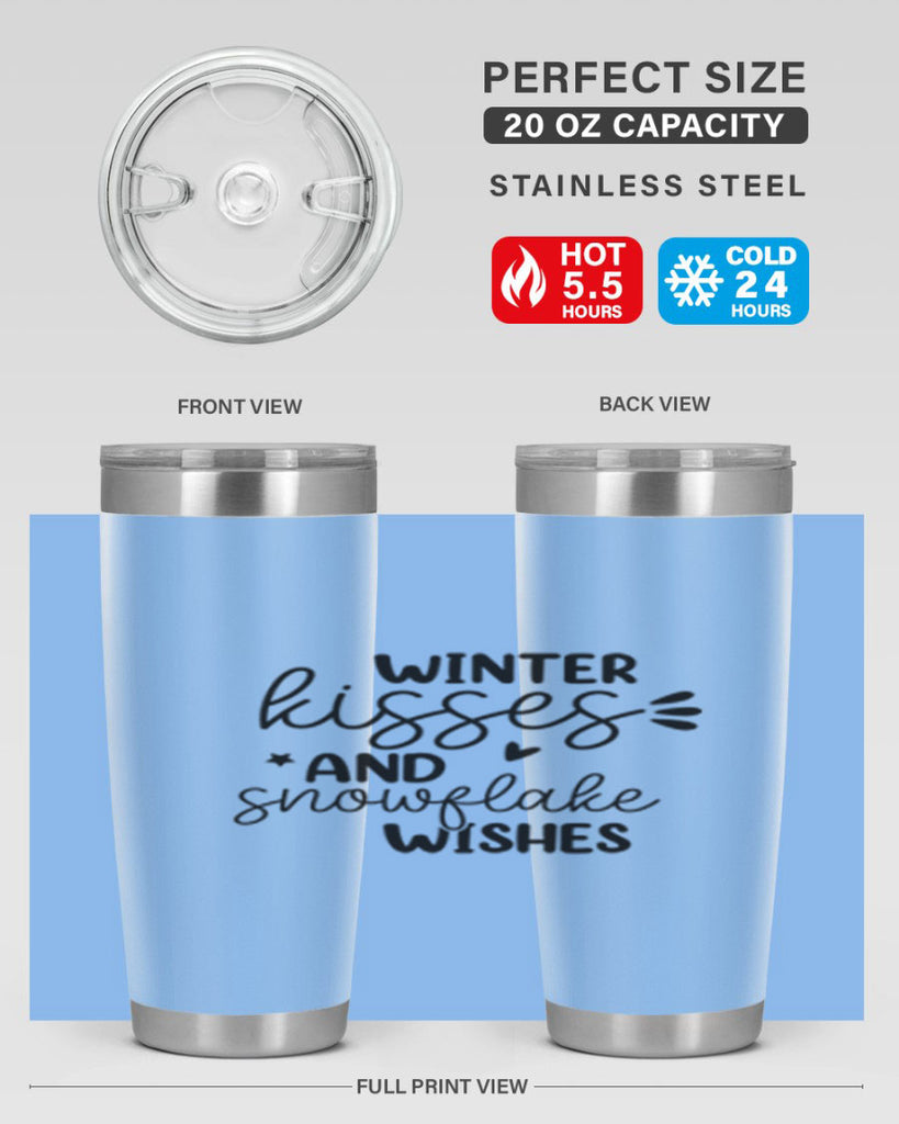 Winter Kisses And Snowflake Wishes 516#- winter- Tumbler