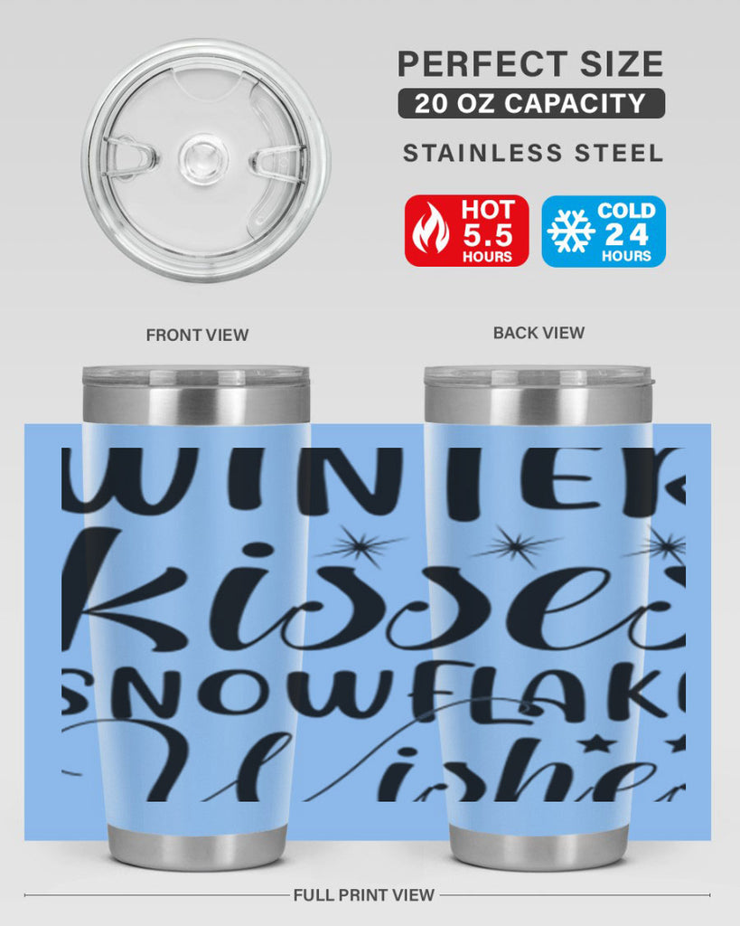 Winter Kisses Snowflake Wishes 561#- winter- Tumbler