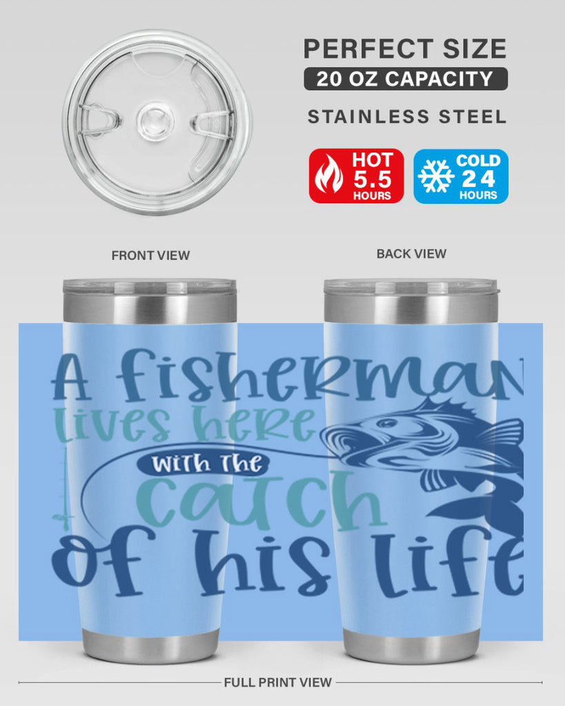 a fisherman lives here with the catch 228#- fishing- Tumbler