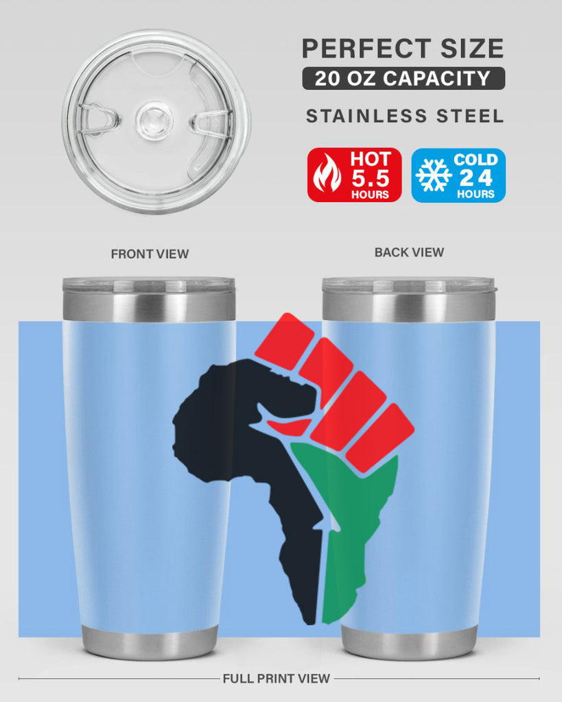african power fist 274#- black words phrases- Cotton Tank