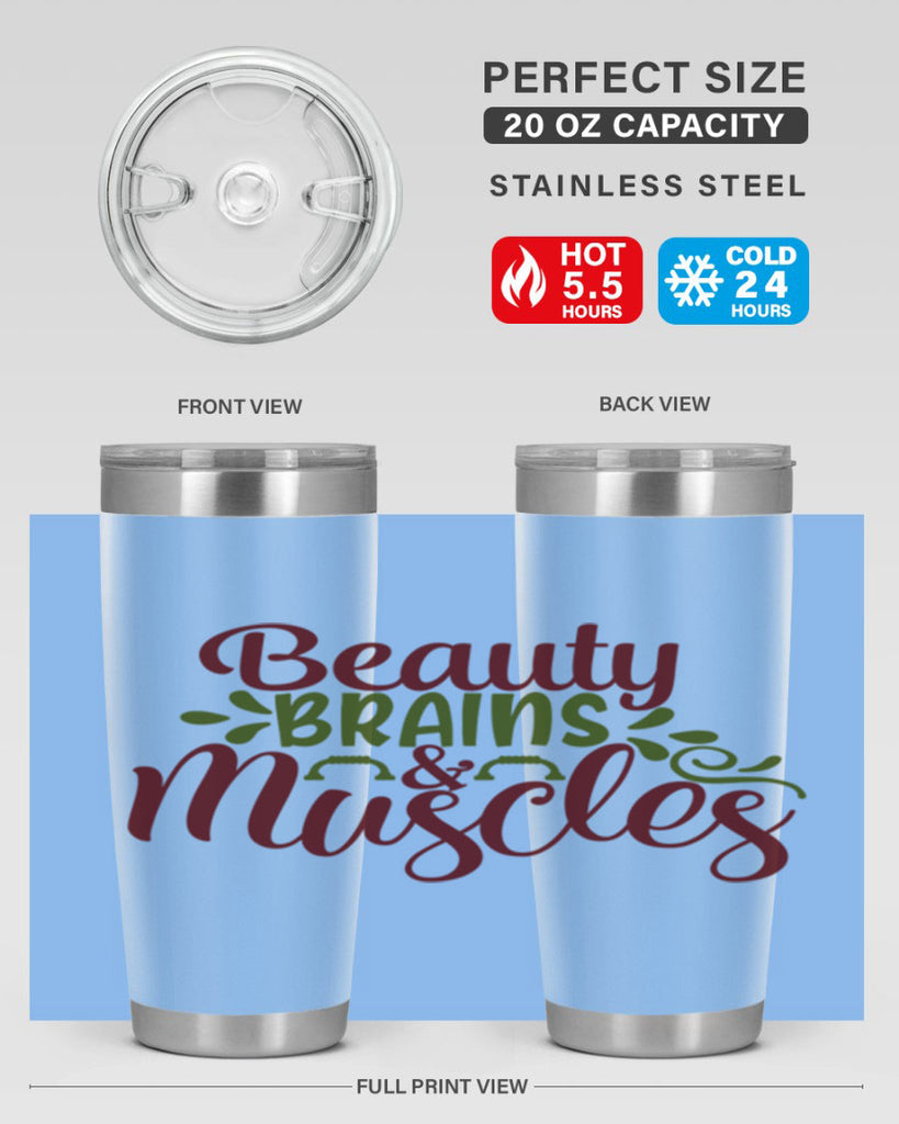 beauty brains muscles 52#- gym- Tumbler