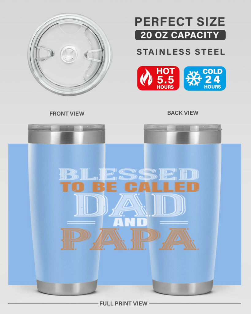 blessed to be called dad and papa 45#- grandpa - papa- Tumbler