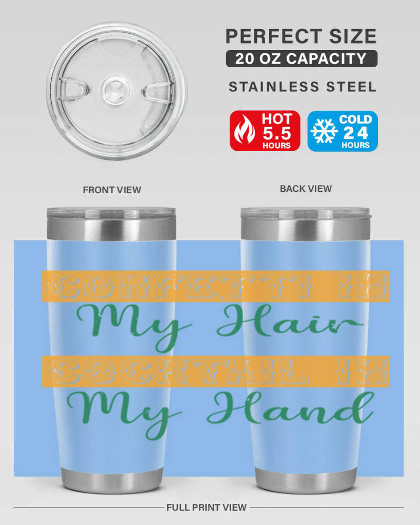 confetti in my hair cocktail in my hand 25#- mardi gras- Tumbler