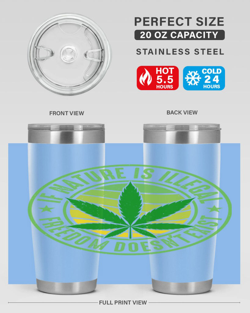 if nature is illegal freedom doesnt exist 144#- marijuana- Tumbler