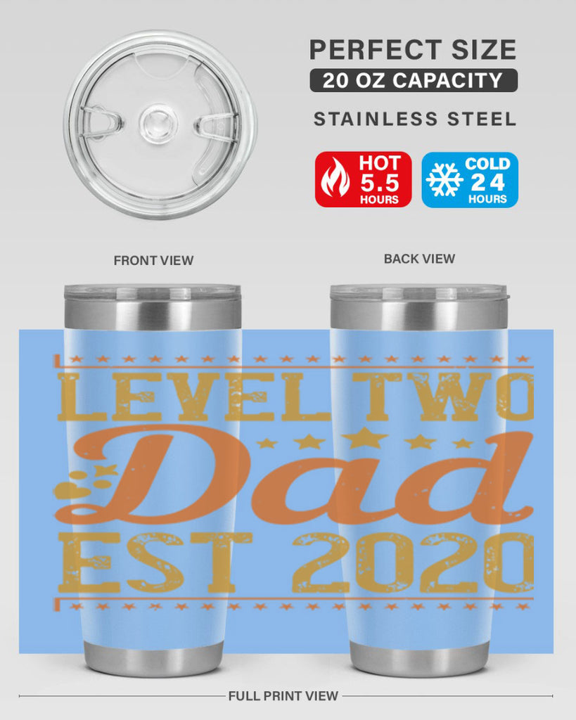 level dad est 189#- fathers day- Tumbler