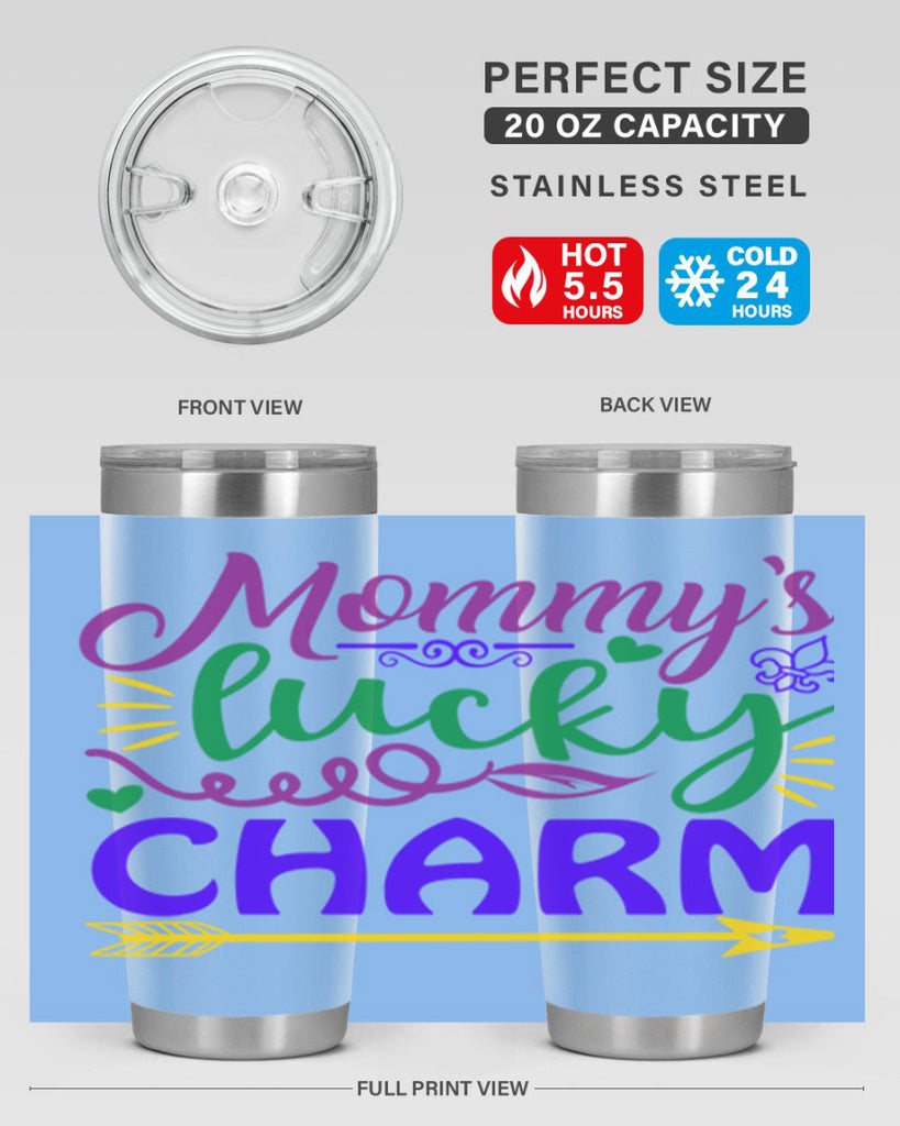 mommys lucky charm 6#- mardi gras- Tumbler