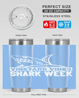 vineyard vines Shark Week Style 8#- shark  fish- Tumbler