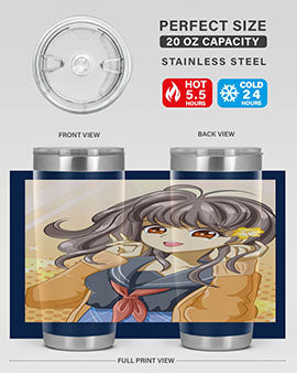 A beautiful and happy girl back to school 90#- anime- Tumbler