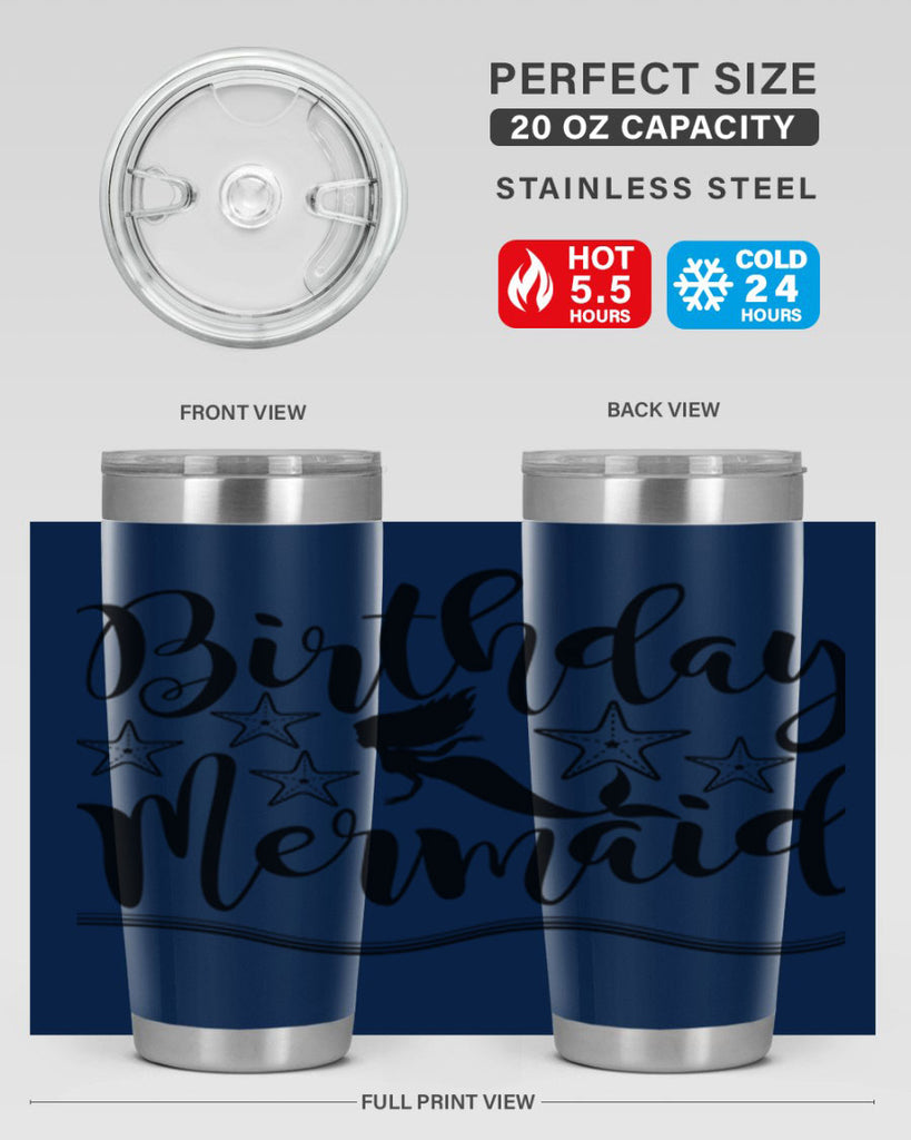 Birthday mermaid 77#- mermaid- Tumbler