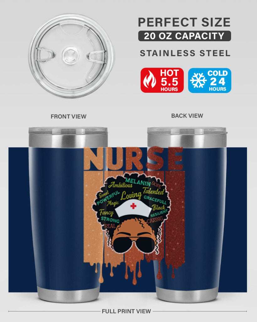 Black Nurse African Melanin Juneteenth 22#- Juneteenth- tumbler