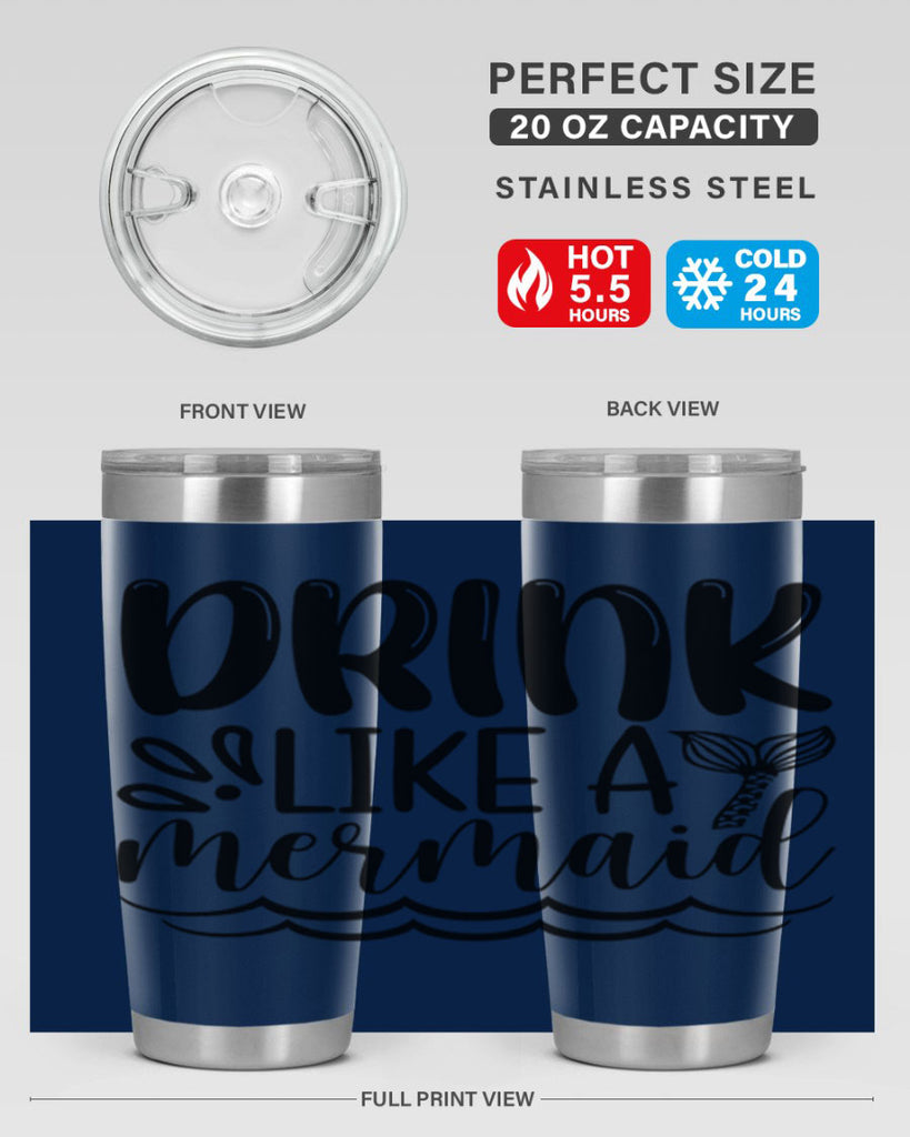 Drink Like A Mermaid 145#- mermaid- Tumbler
