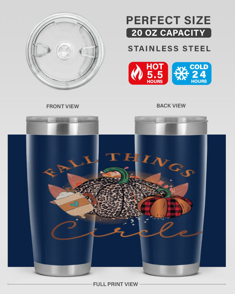 Fall Things Circle 133#- fall- Tumbler
