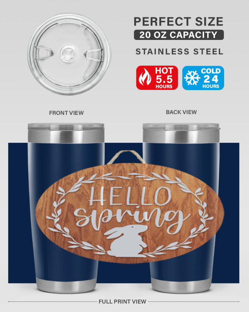 Hello Spring Bunny Wreath Mockup191#- spring- Tumbler